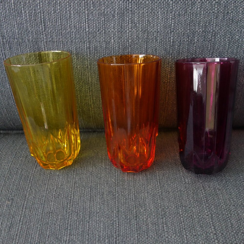 Set of Three(3) Colored Glasses